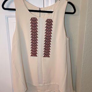 White Tank Top with design in front